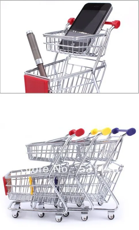 Бесплатная доставка двойные слои мини супермаркет торговый Handcart тележка телефон
