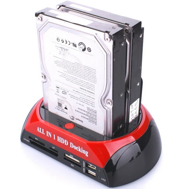 All in 1 2.5" 3.5" Dual USB 2.0 SATA IDE Dock HDD Docking Station Hub Card Reader OTG External Storage Enclosure Free Shipping |
