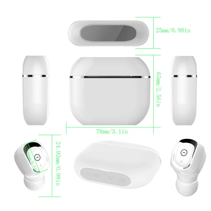 Наушники вкладыши HAAYOT TWS миниатюрные беспроводные Bluetooth наушники с микрофоном 2000