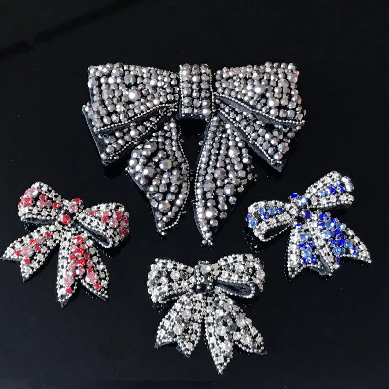 

butterfly rhinestones bead brooch patches applique vintage crystal fabric sew on patch fashion clothing bags decoration patch