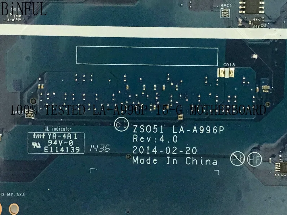 Быстрая доставка, материнская плата ZSO51 LA-A996P REV: 4,0 для ноутбука HP 15-G, материнская плата с процессором A4 + GPU, фото тестирования