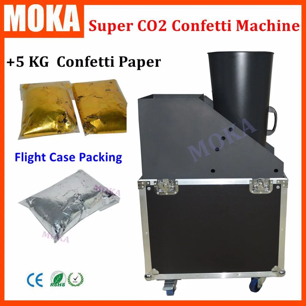 Flycase упаковка супер CO2 конфетти машина FX Jet Co2 газа Streamer + 5 кг золото/серебро Цвет