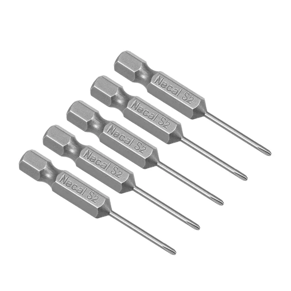 

UXCELL 5pcs 1/4" Hex Shank Phillips PH00 PH0 PH1 Magnetic Screw Driver 50mm Length 1.6/2.5/2/3.5/3mm Bit Dia S2 Screwdriver Bits