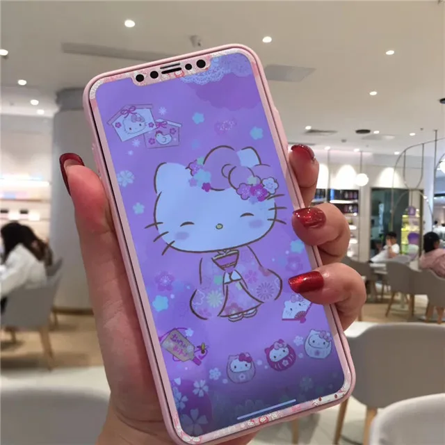 Защитное закаленное стекло для iPhone X XR XS Max 11 Pro защита экрана с мультяшным