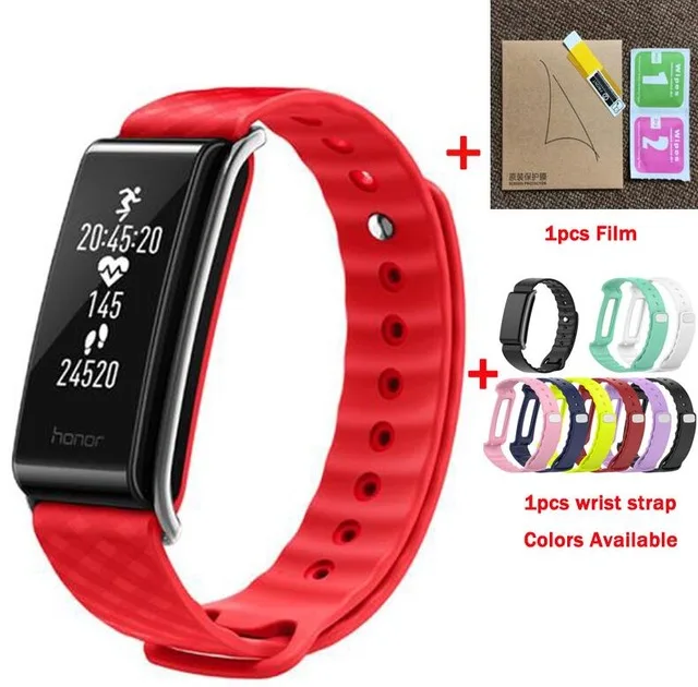 RED WITH STRAP Huawei Honor цветной браслет A2 умный Браслет монитор сердечного ритма фитнес-трекер IP67 OLED для Android iOS H15 - Цвет: RED WITH STRAP