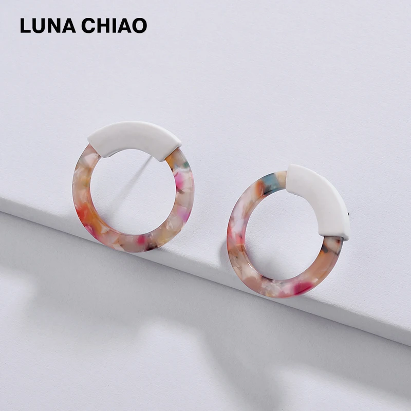 LUNA CHIAO 2020 новый дизайн распылитель картина круглые акриловые женские серьги