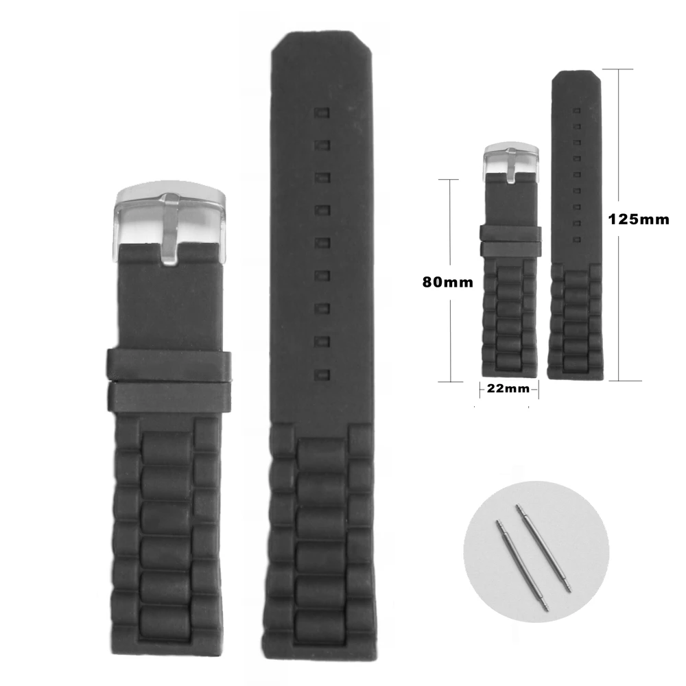 22 мм изменение простой Смарт черный цвет силиконовый желе резина очень
