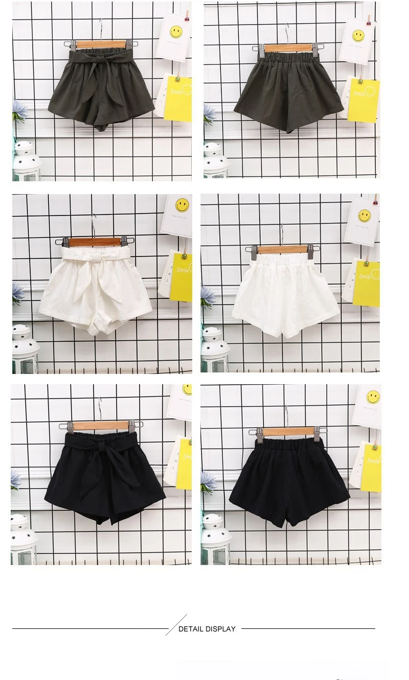 Summer Cute Girls Shorts Cotton Children's Shorts Bow Kids Hot Shorts Half Pants Three-point Trousers Casual Beach Shorts