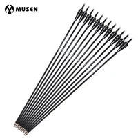61224pc 283032 inches spine 500 mixed carbon arrow hunting archery black white feature od 7 8mm for recurvecompound bows