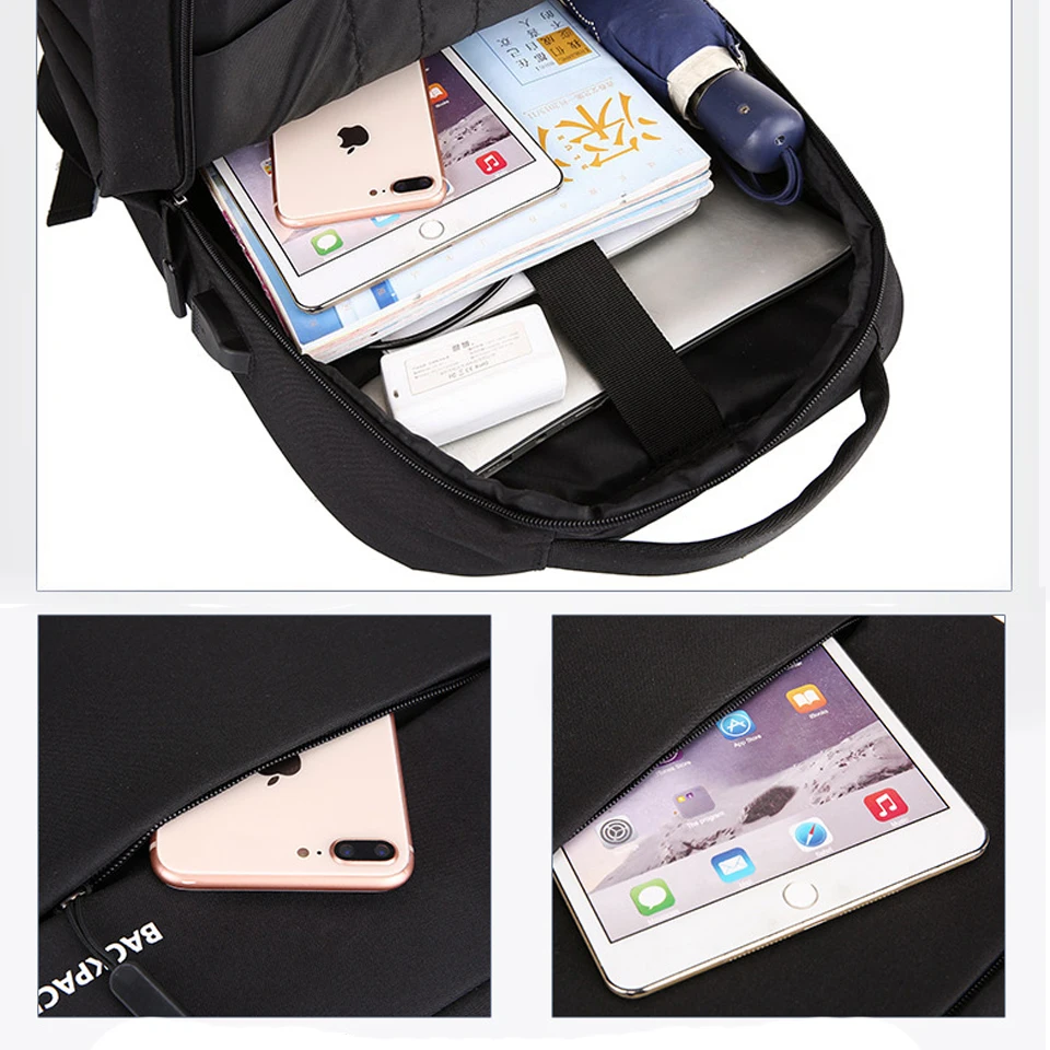 Мужской рюкзак с usb зарядкой водонепроницаемый бизнес для ноутбука 15 6 дюймов