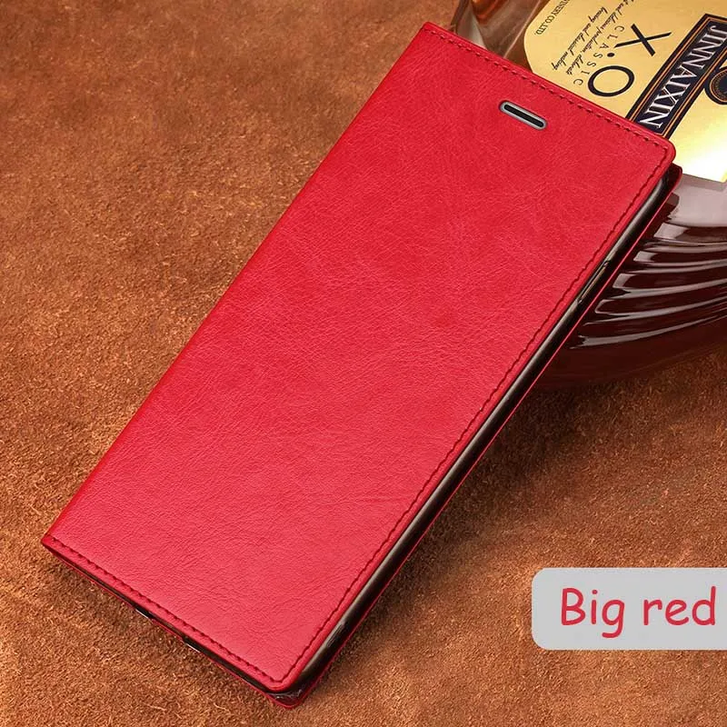 Red Флип-чехол для телефона для Xiaomi Pocophone F1 чехол масла из вощеной кожи всасывания чашка с крышкой для A1 A2 Lite Max 2 3 Mix2s для Redmi Note 5, чехол - Цвет: Red