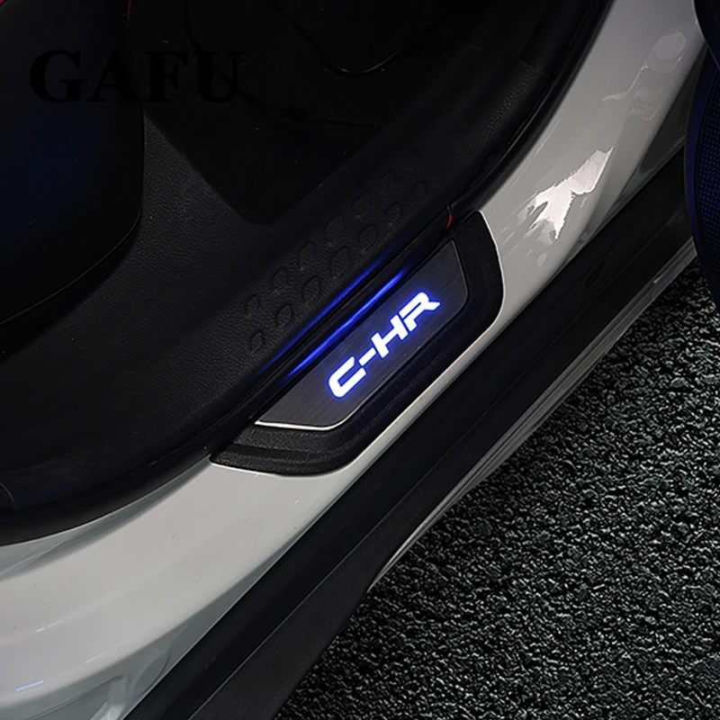 Для Toyota chr c-hr светодиодный накладки на пороги, защитные накладки на пороги, автомобильные аксессуары, 4 шт
