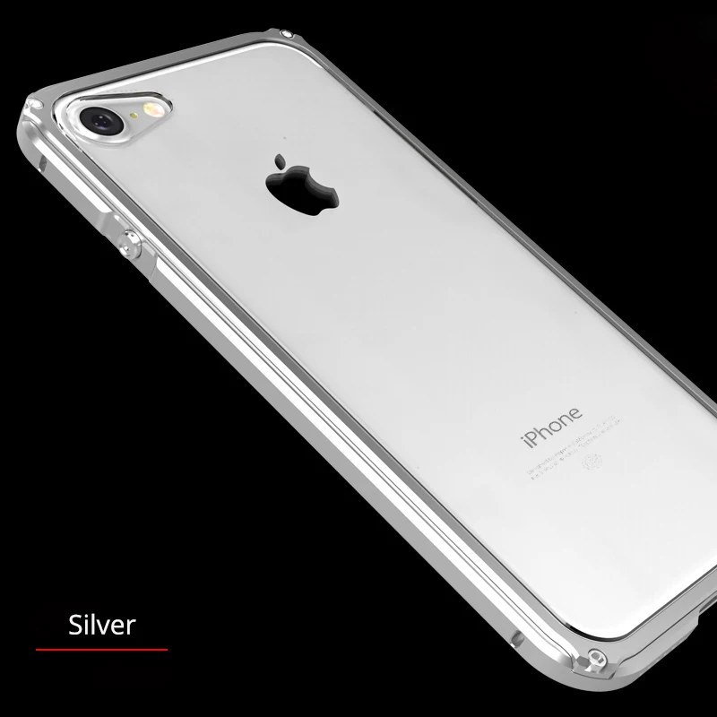 Тонкий чехол-бампер для iPhone 7, чехол с алюминиевой металлической рамкой, Пластиковая Задняя гибридная крышка для iPhone 7, 8 plus, Роскошный чехол, противоударный - Цвет: silver