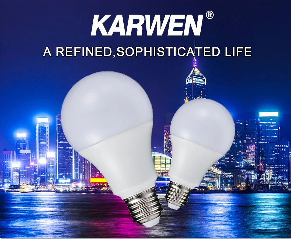 KARWEN Ampoule светодиодный светильник E27 E14 3 Вт 5 Вт 7 Вт 9 Вт 12 Вт 15 Вт 18 Вт Smart IC светодиодный светильник Холодный белый лампада Bombilla лампа