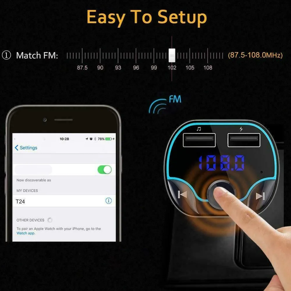 Brand-new Fashionable Convenient One-key Answer Car Cigar Plug FM Transmitter MP3 Player Radio Kit Dual USB Holder | Электроника