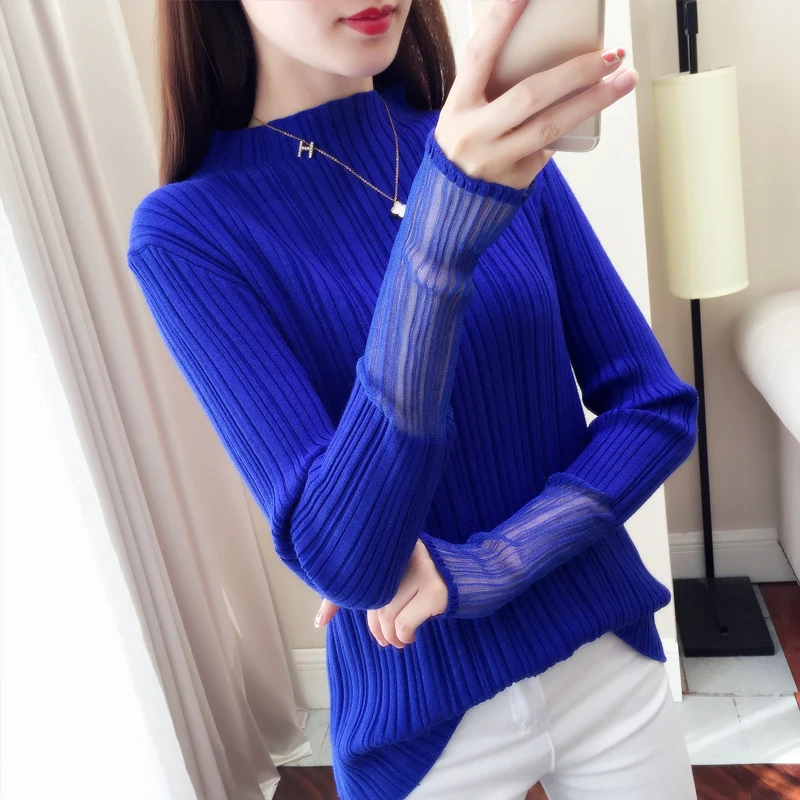 Женский свитер визуально увеличивающий рост новинка зимы han edition свободный без