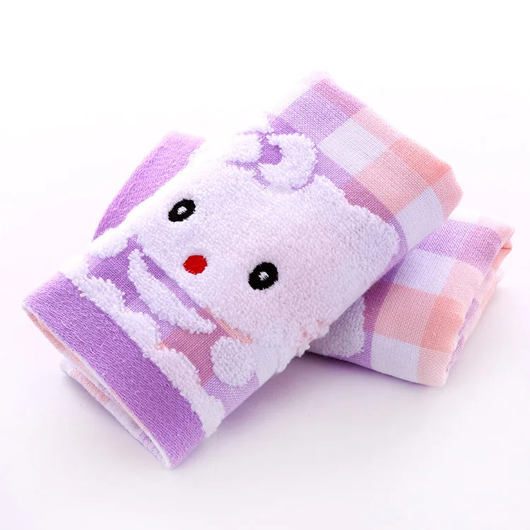 1PC Purple Hylidge 25*50 см милое мультяшное полотенце для лица с котенком для малышей, хлопковое банное полотенце для новорожденных, детское пляжное полотенце - Цвет: 1PC Purple