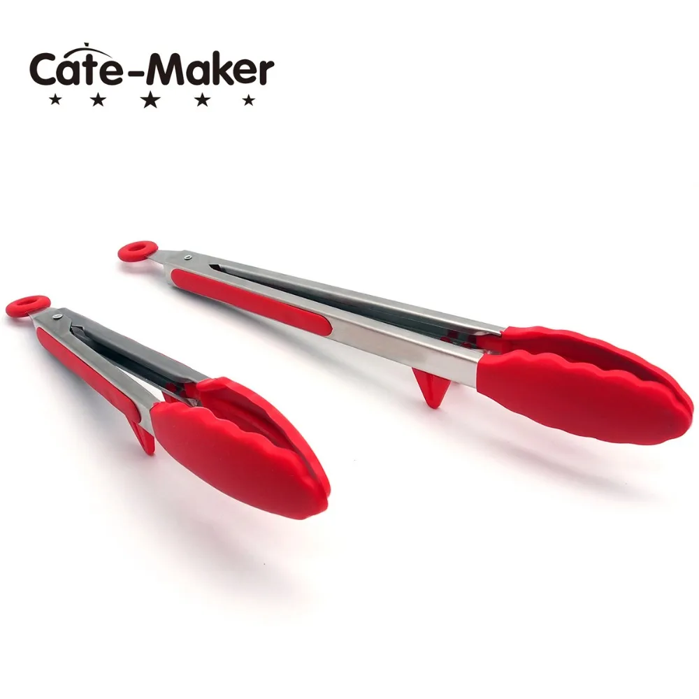 Cate Maker нестоковые кухонные щипцы набор с силиконовым для барбекю термостойкие столовые щипцы, 9+ 12 дюймов