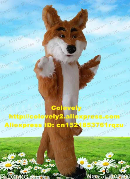 Длинный мех волка Coyote Jackal Dhole Костюм лисы маскота для взрослых