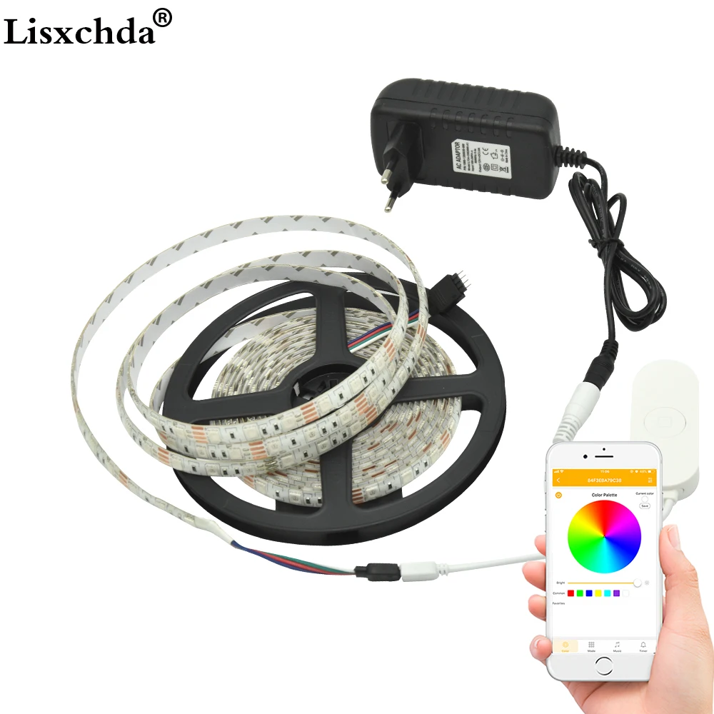 DC12V 5050 SMD RGB WI-FI Светодиодные ленты 5 м Smart ленточный светильник Magic Home приложение Google дома Alexa Беспроводной Управление ТВ свет