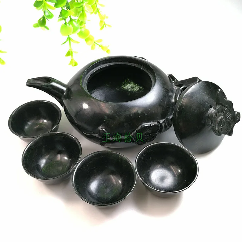 Фото Chinese Kung Fu Tea Tea With Natural Jade Teapot And Tea Cup A Set №4