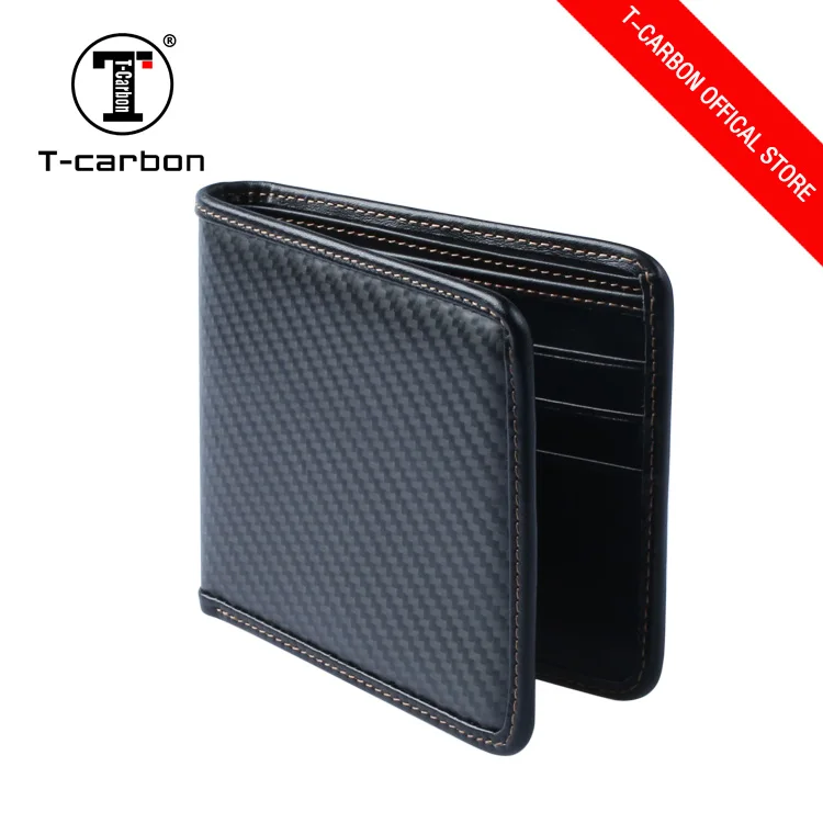T-CARBON из углеродного волокна кожаный бумажник держатель для карт черный