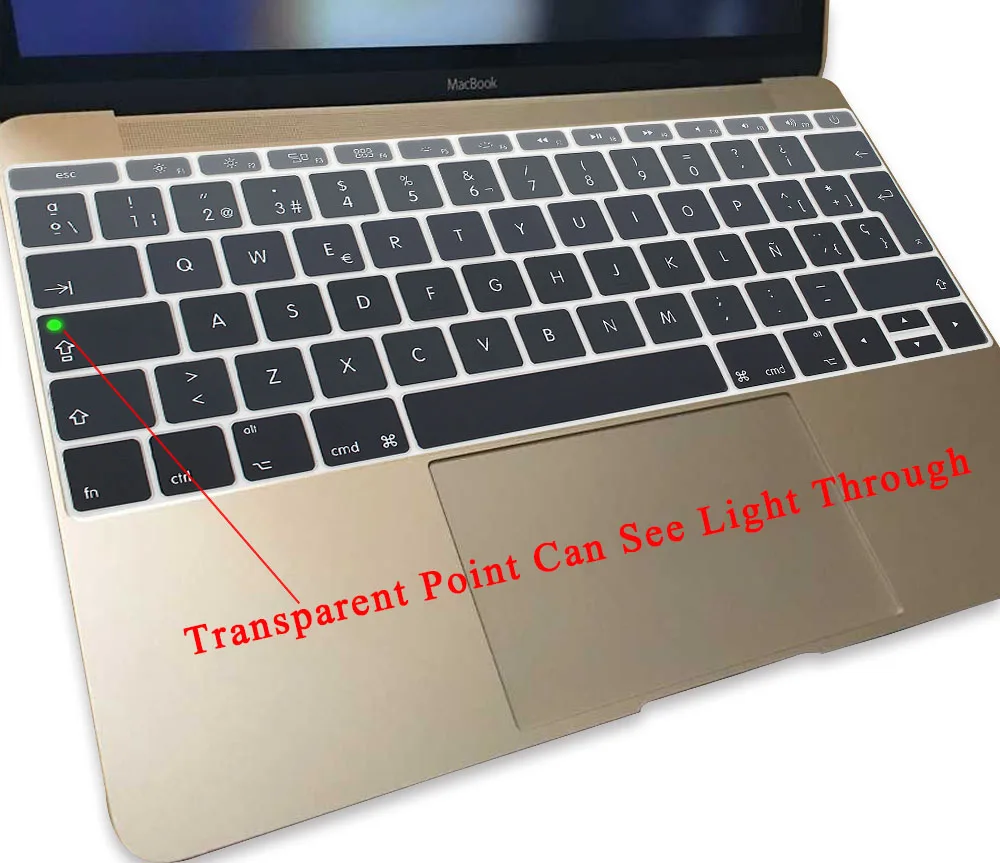 Силиконовый чехол для клавиатуры Redlai с испанской раскладкой нового Macbook 12 дюймов
