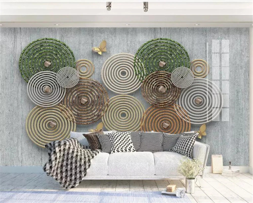 3d абстрактные круглые обои большие 3D картины на заказ настенная живопись