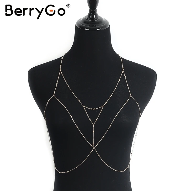 BerryGo Boho многослойная цепочка женские сексуальные пляжные вечерние золотые цепи