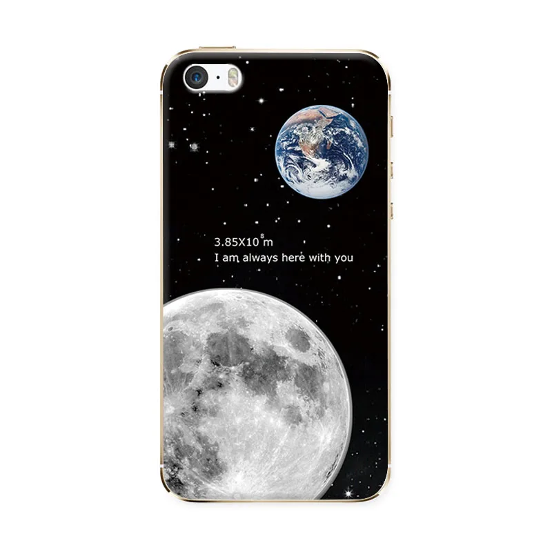 Foriphone5 5s SE P02 Мягкие Tpu силиконовая для iphone 5, 5s, SE пара телефон случаях пространство звезд для iphone 5 5s 4," Вернуться Чехлы для Coque iphone SE - Цвет: Foriphone5 5s SE P02