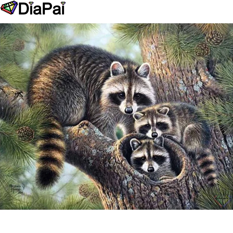 

DIAPAI 5D DIY Diamond Painting 100% Full Square/Round Drill "Animal squirrel Diamond Embroidery Cross Stitch 3D Decor A21689