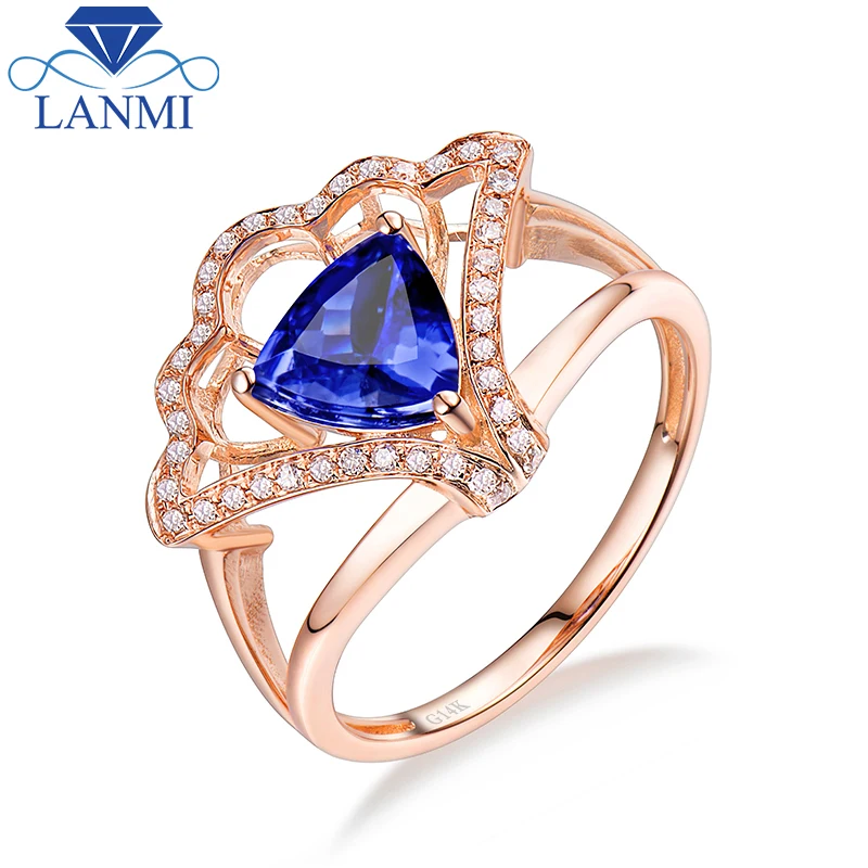 

Кольца LANMI из танзанита, специальные натуральные триллиона из танзанита, розовое золото 14 к, блестящие бриллианты для женщин, ювелирные укра...