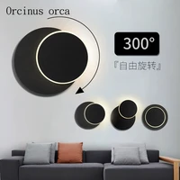 nordic post modern moon wall lamp living room bedroom bedside lamp creative personality shadow led wall lamp free shipping