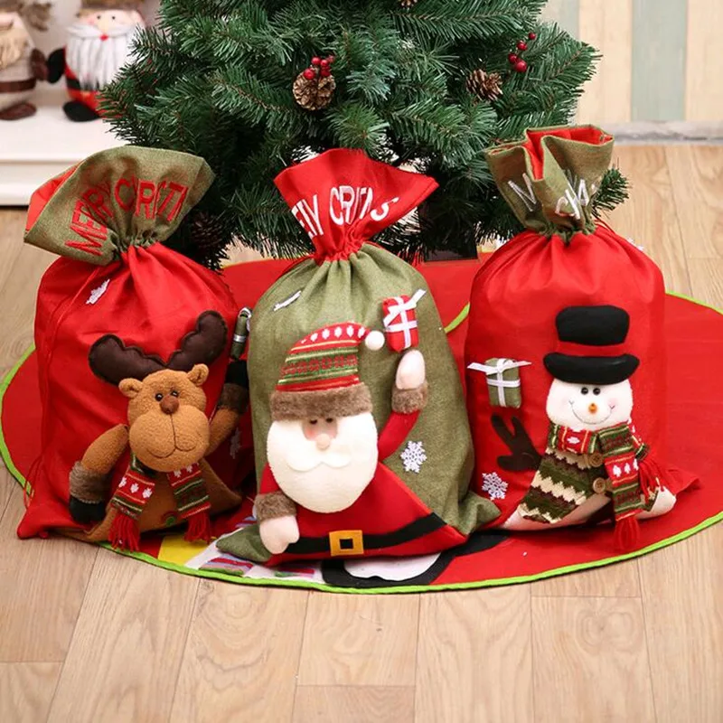 1 шт. Новогодний Декор Рождественский подарок сумка Санта Клаус Рождественская
