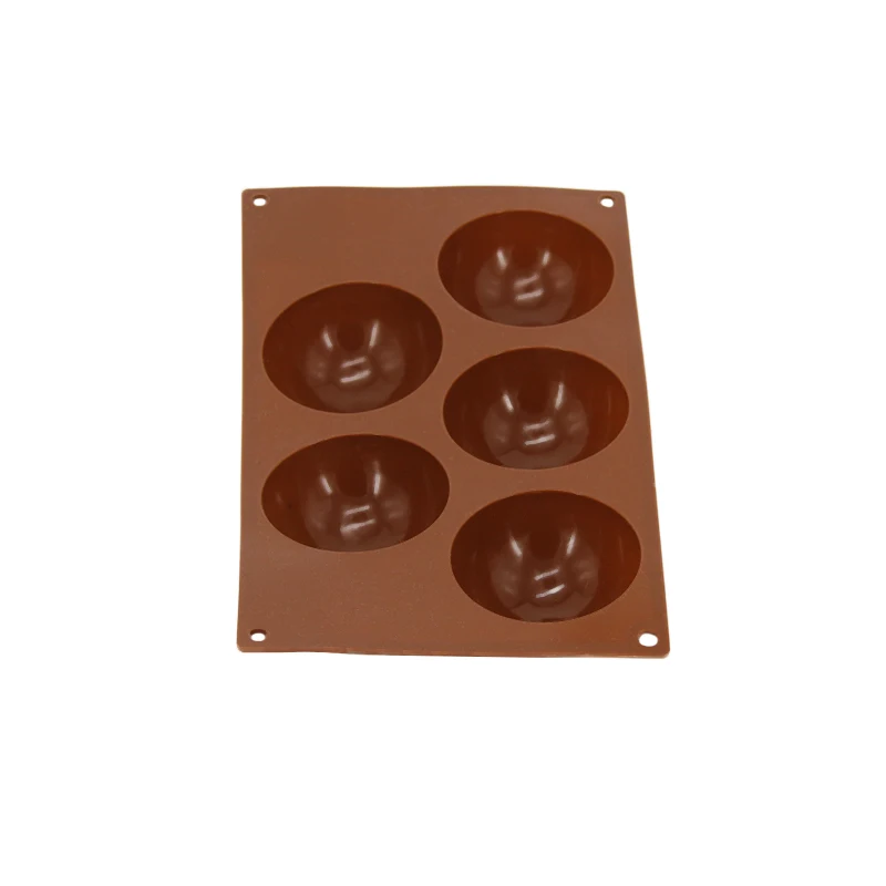 Силиконовая полусферическая круглая форма для торта 5 отверстий шоколад желе