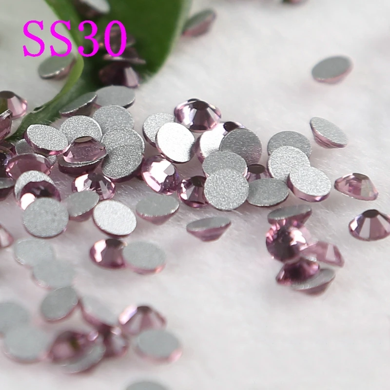 

SS30 светлый аметист 288 шт., Стразы без горячей фиксации, камни с плоской задней поверхностью, аксессуары для одежды