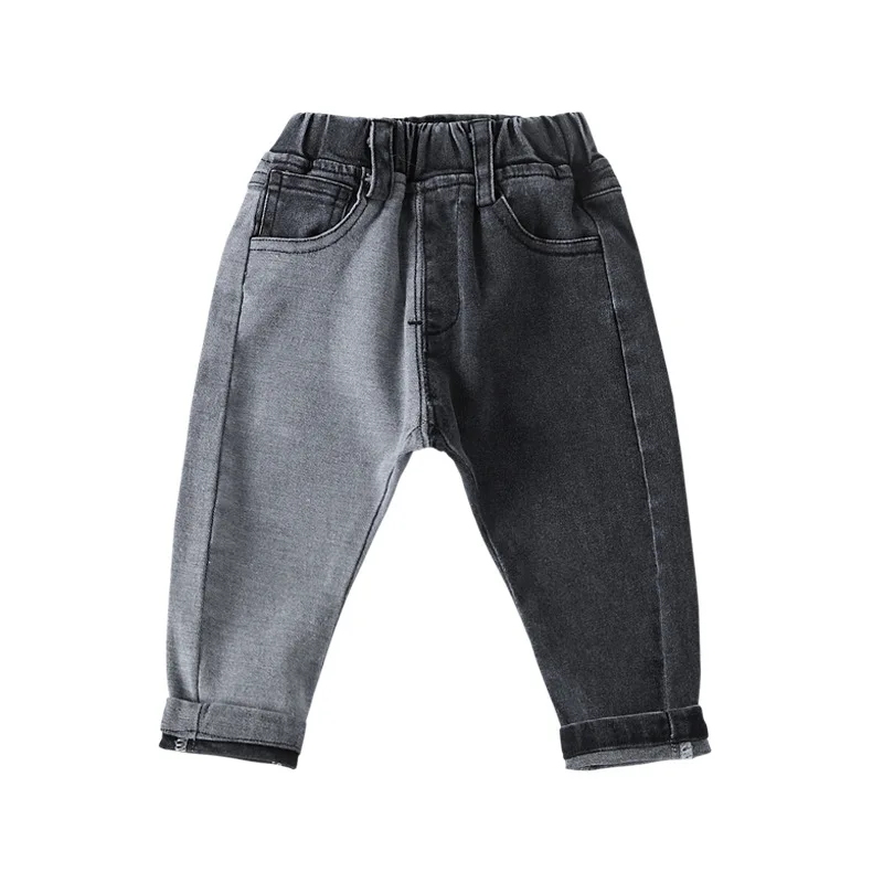 Детские джинсы для мальчиков джинсовые штаны корейские в стиле пэчворк