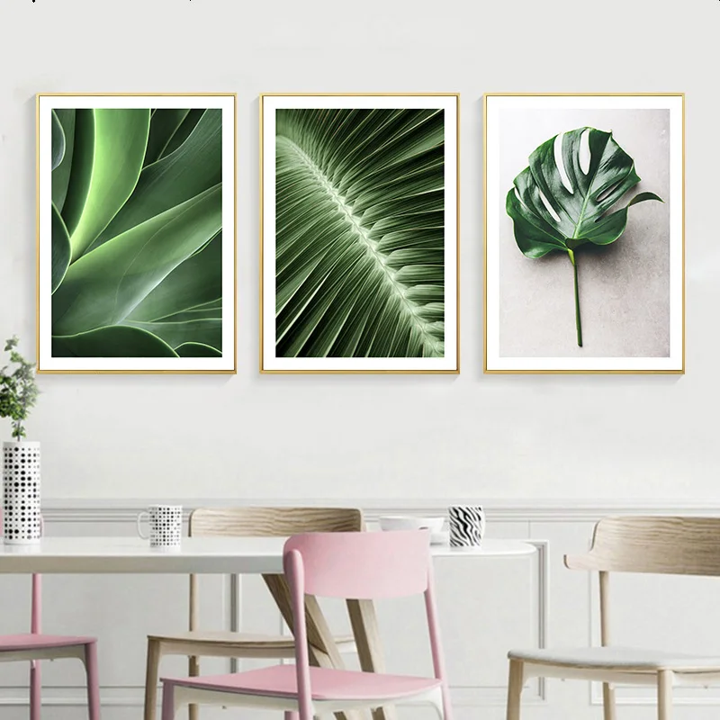 Растительный плакат в скандинавском стиле Monstera Leaf Succulent скандинавский холст с