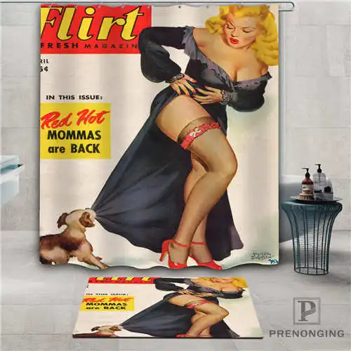 Индивидуальный pin up girl (1) водонепроницаемый занавеска для душа коврик дома ванной