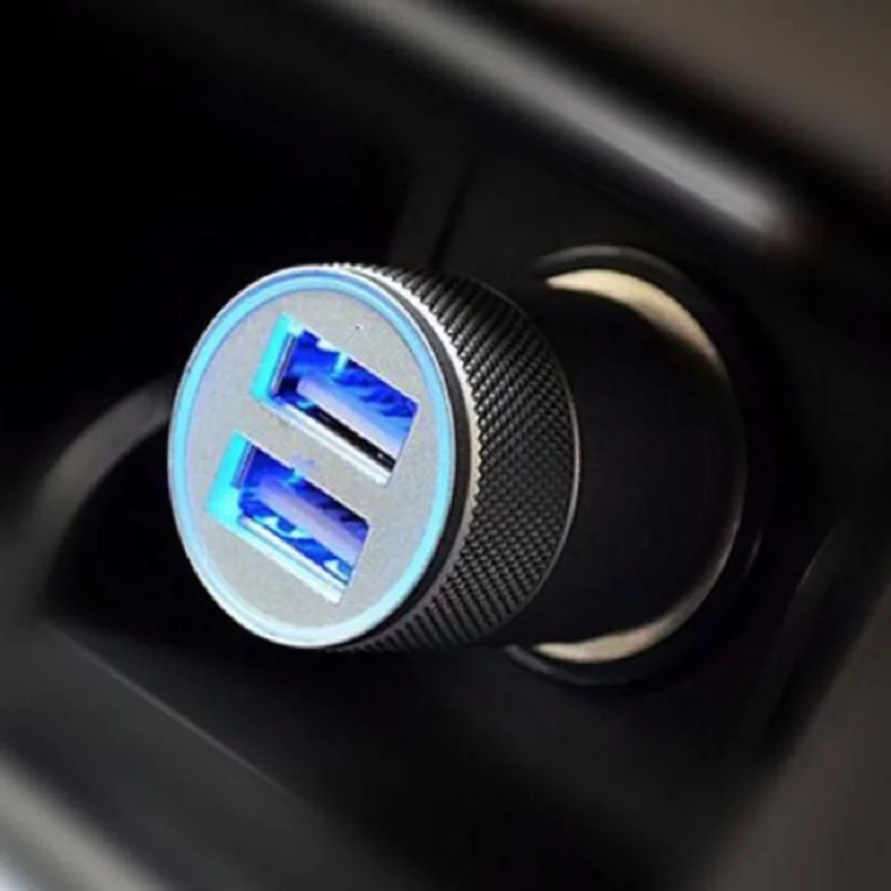 2.1A/24 Вт/2-Порты и разъёмы Smart USB Быстрая зарядка автомобиля зарядное устройство для