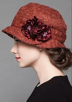 Новая женская фетровая шляпа среднего возраста 100% шерсть шляпы для мам на осень и
