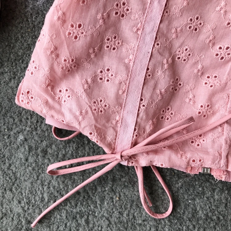 Женская блузка Весна-лето 2020 Корейская винтажная Сексуальная кружевная Топы и