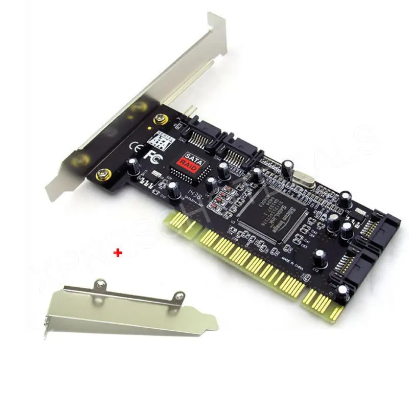 PCI 4 порта SATA внутренняя плата контроллера RAID с низкопрофильным кронштейном|Платы