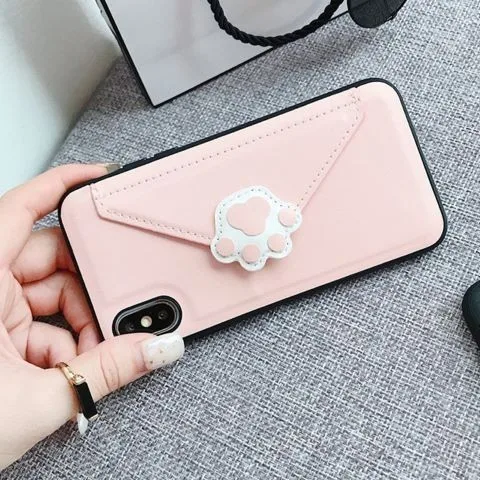 Pink no Strap Кроссбоди Чехол-бумажник для сотового телефона для iphone XR 6s 7 8 Plus 11 Pro Xs Max Кошачий коготь из искусственной кожи слот для карт с плечевым ремнем - Цвет: Pink no Strap