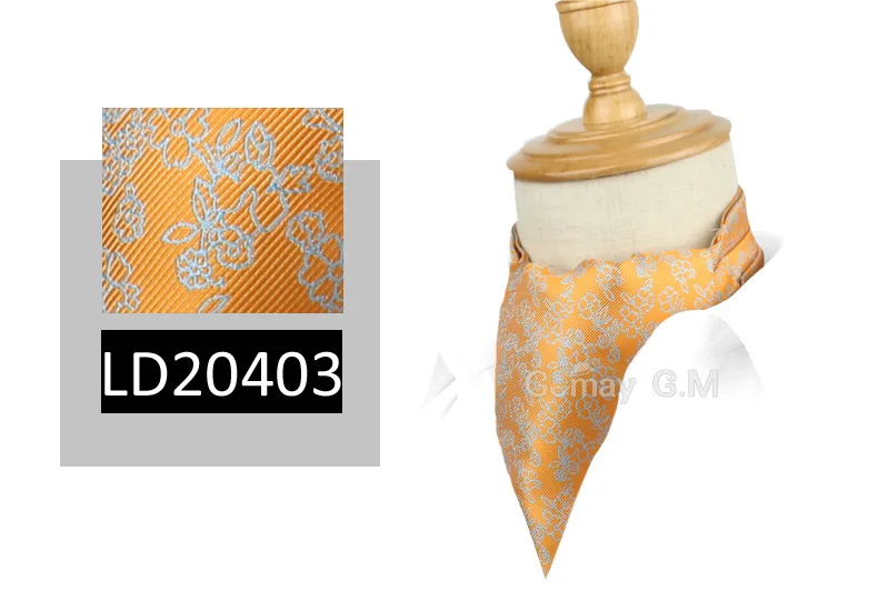 LD20403 Модный мужской галстук Ascot в британском стиле, галстук джентльмена, жаккард, полиэстер, шелк, галстук для шеи, цветочный галстук Ascot, галстуки для мужчин - Цвет: LD20403