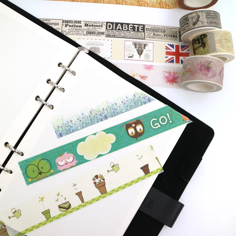 1PCS Creative Retro Style Washi Tape DIY Japanese Paper Decorative Adhesive Cartoon Series Masking Stickers | Канцтовары для офиса