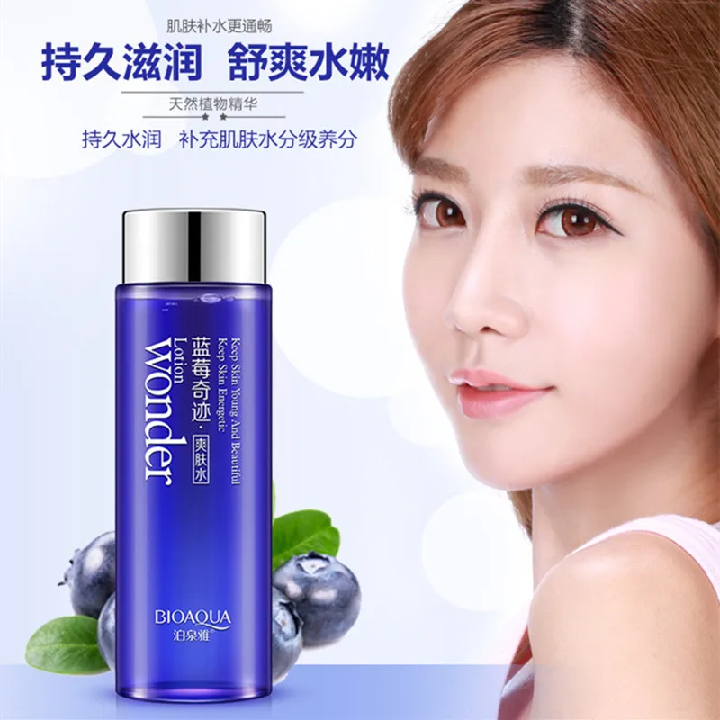 BIOAQUA 120ml Blueberry Facial Toner Water Enriched Nourishing Face Care Nutrition Hydrating Moisturizing Whitening Tonic Liquid |