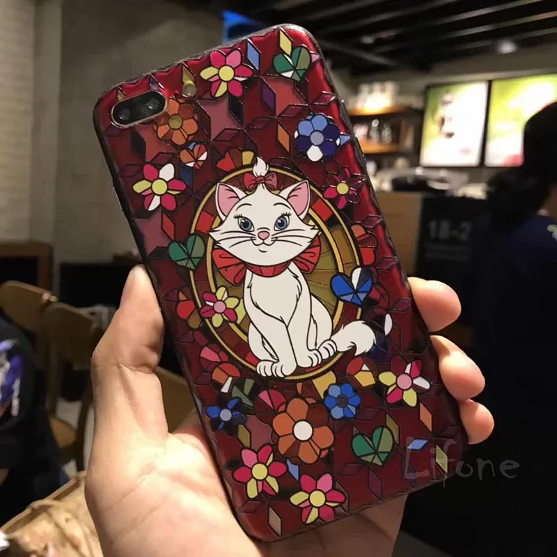style7 3D Ретро рельефный чехол для телефона s для iphone 8, 7, 6, 6S Plus, милый мультяшный Алиса, Русалка, чехол с принцессой для iphone XR, XS, MAX, X, чехол - Цвет: style7