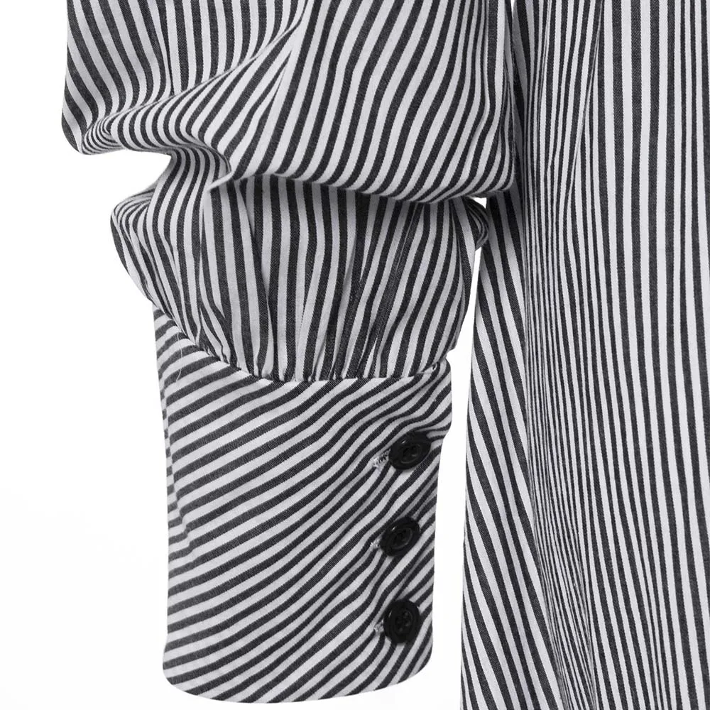 Женское длинное платье в полоску элегантное осеннее пол с бантом и длинным