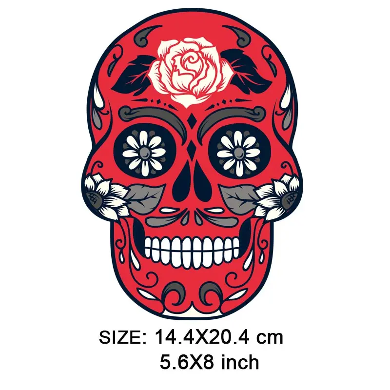 ONESAID Washable Iron-on Transfers Skull for Clothes Plastisol Heat Transfer Sticker Press Applique S-030 | Дом и сад